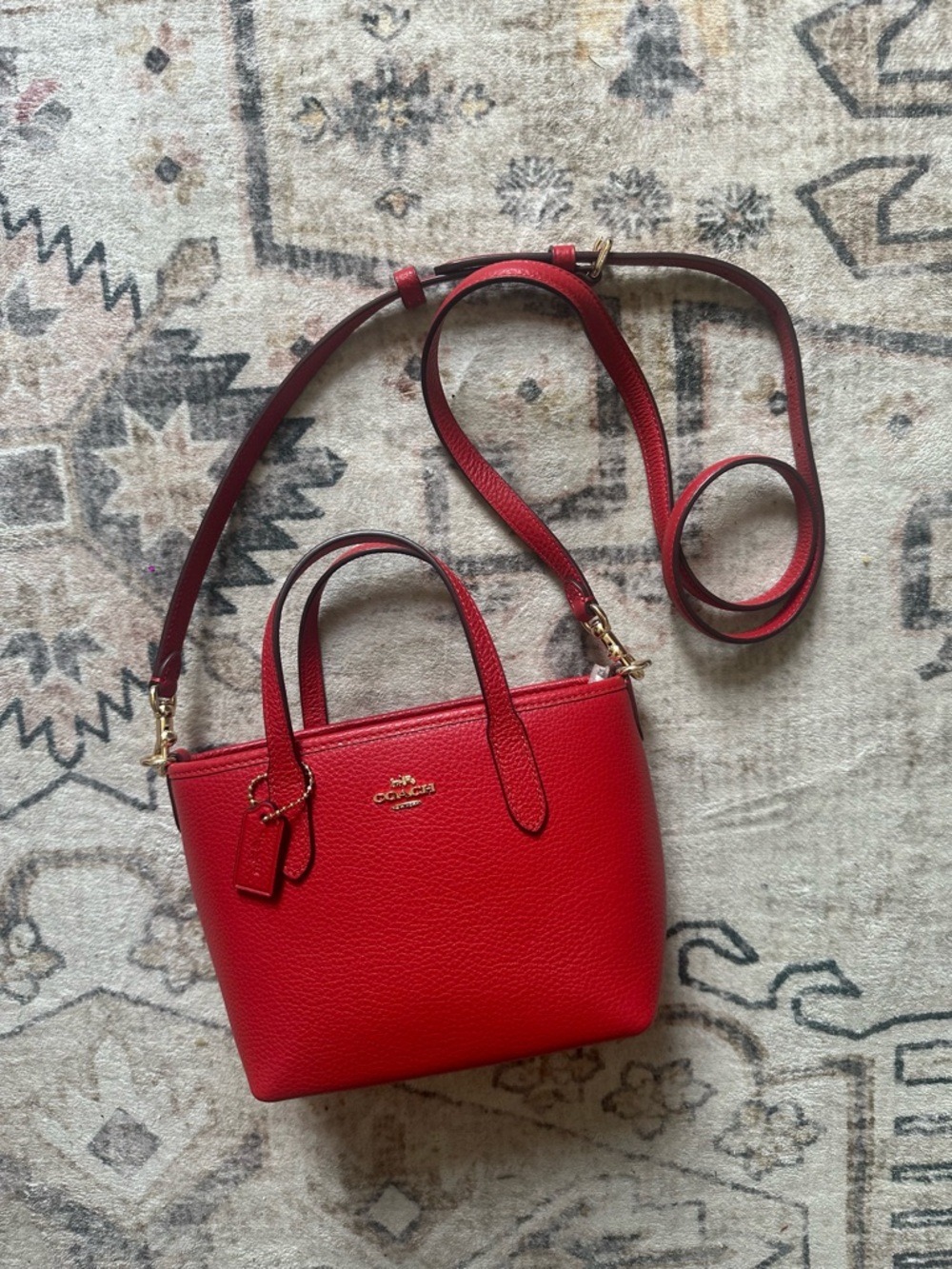 Coach Mini City Tote Red - Picture 3 of 4